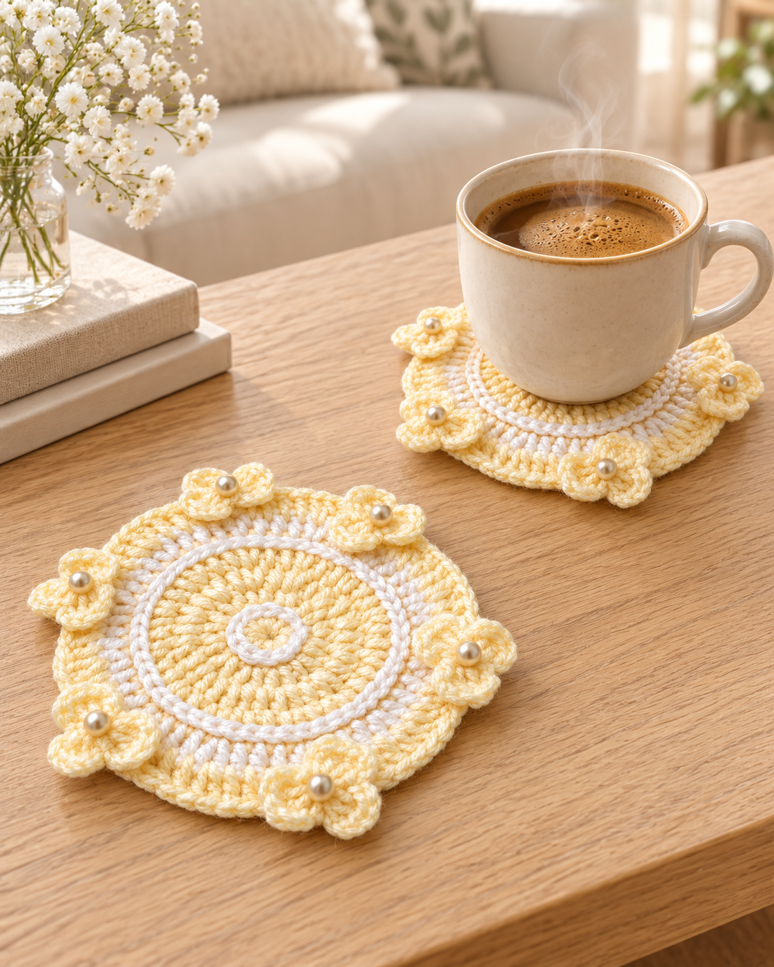 Pearl Edge Mandala Coaster